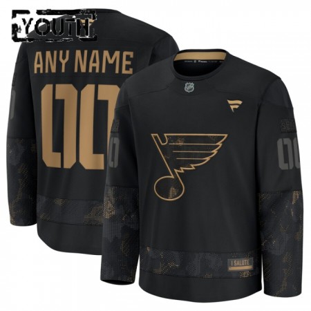 St. Louis Blues Dresy Personalizované Fanatics Military Appreciation Practice 2024-25 Černá - Dětské St. Louis Blues Dresy Personalizované Fanatics Military Appreciation Practice 2024-25 Černá - Dětské
